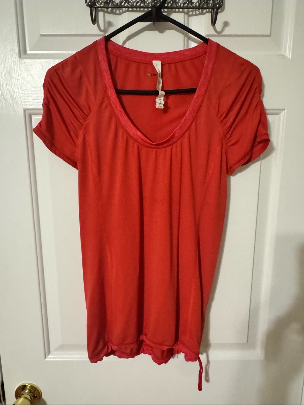 lululemon athletica Vibrant Red Short Sleeve Scoop Neck Tee